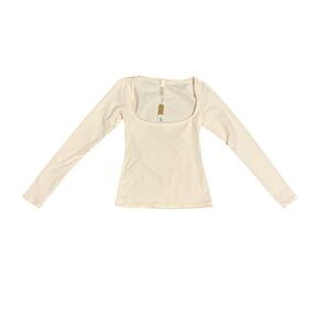 SKIMS barely pink fits everybody scoop neck long sleeve tee